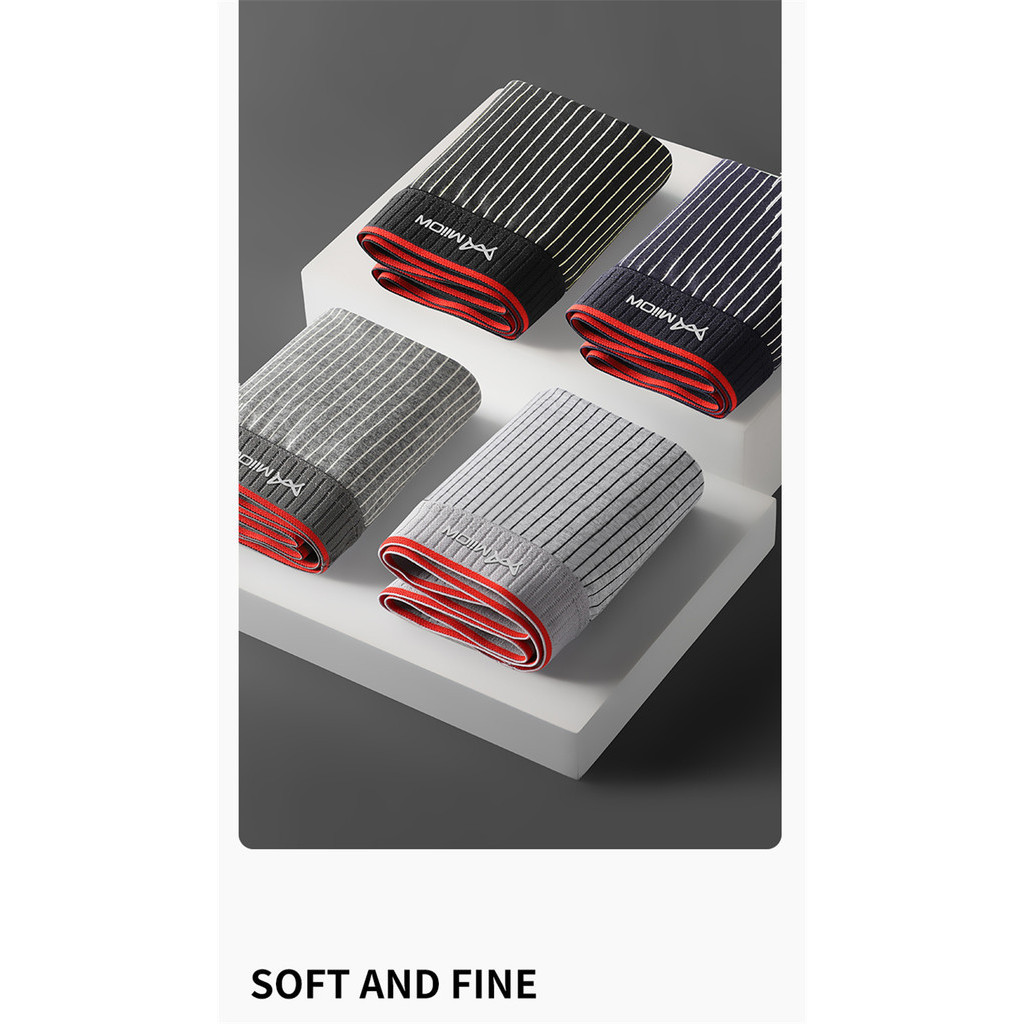 Miiow 3 ชิ้นผ้าฝ้ายผู้ชายกางเกง 3A Antibiotic Man Boxer ชุดชั้นในแฟชั่นลายพิมพ์ผู้ชายกางเกงนักมวยกางเกง L-5XL - รูปที่ 7