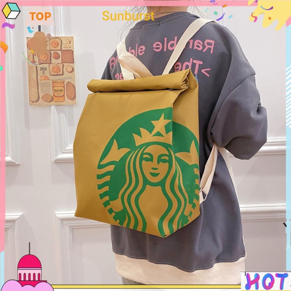 Novelty Canvas Backpack Creative Roll Top Bag Casual Daypack for Women and Girls [Sunburst11.th]