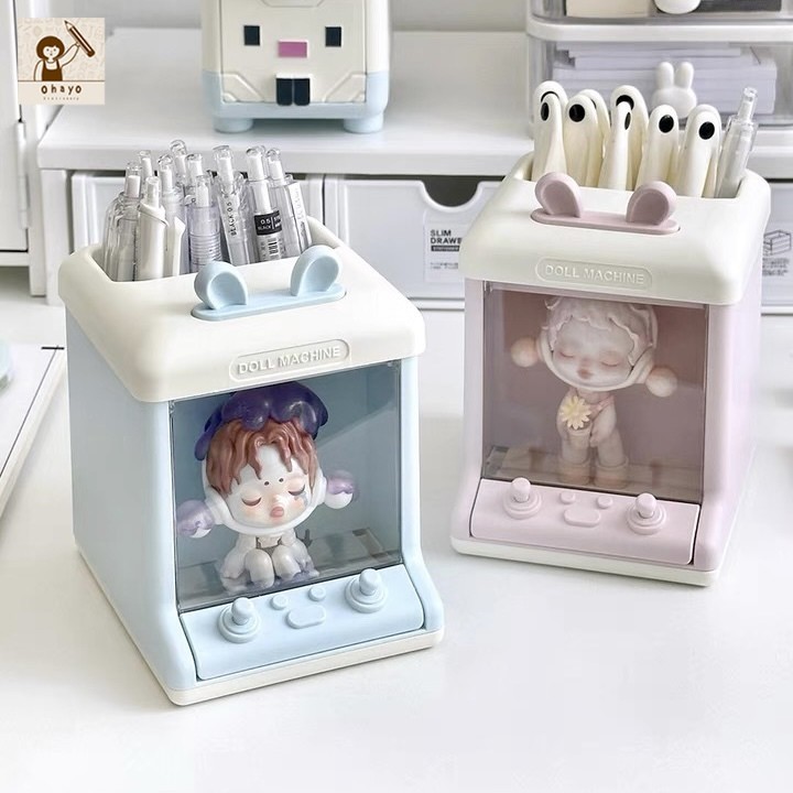 ohayoที่ใส่ปากกา กล่องใส่ปากกา กล่องใส่ปากกาตั้งโต๊ะมินิมอล ที่ใส่ปากกา Creative Storage รูปหูกระต่า