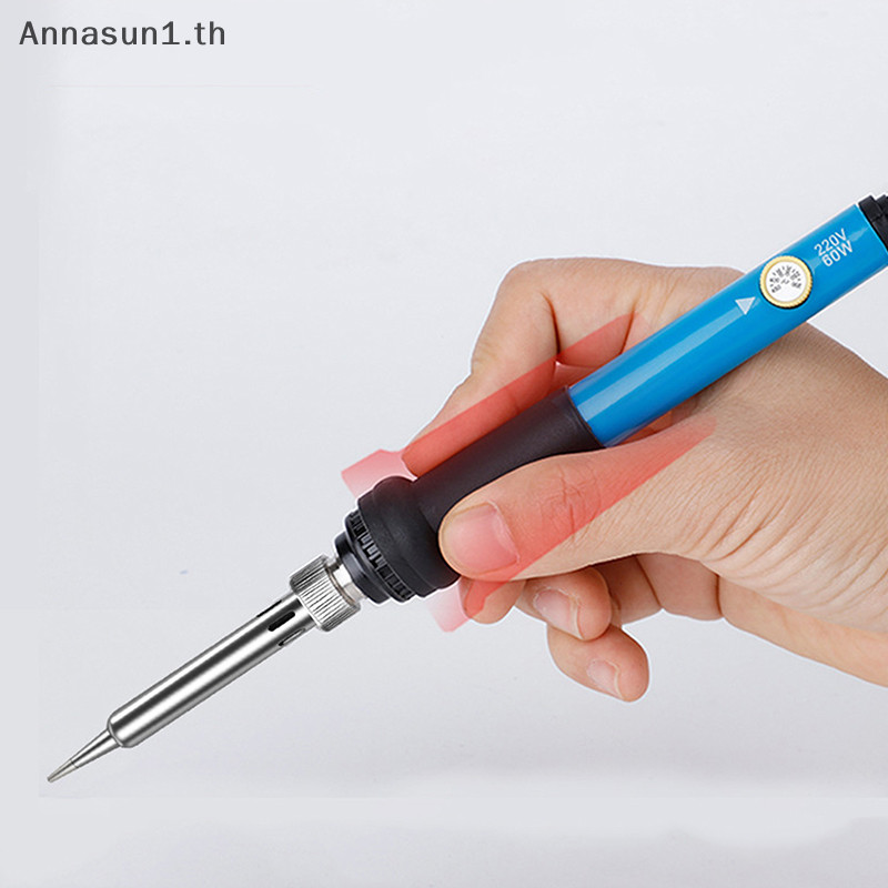 Annasun หัวแร้งปรับอุณหภูมิหัวแร้งไฟฟ้า Rework Station Handle ความร้อนดินสอเชื่อมซ่อมเครื่องมือ 60W TH