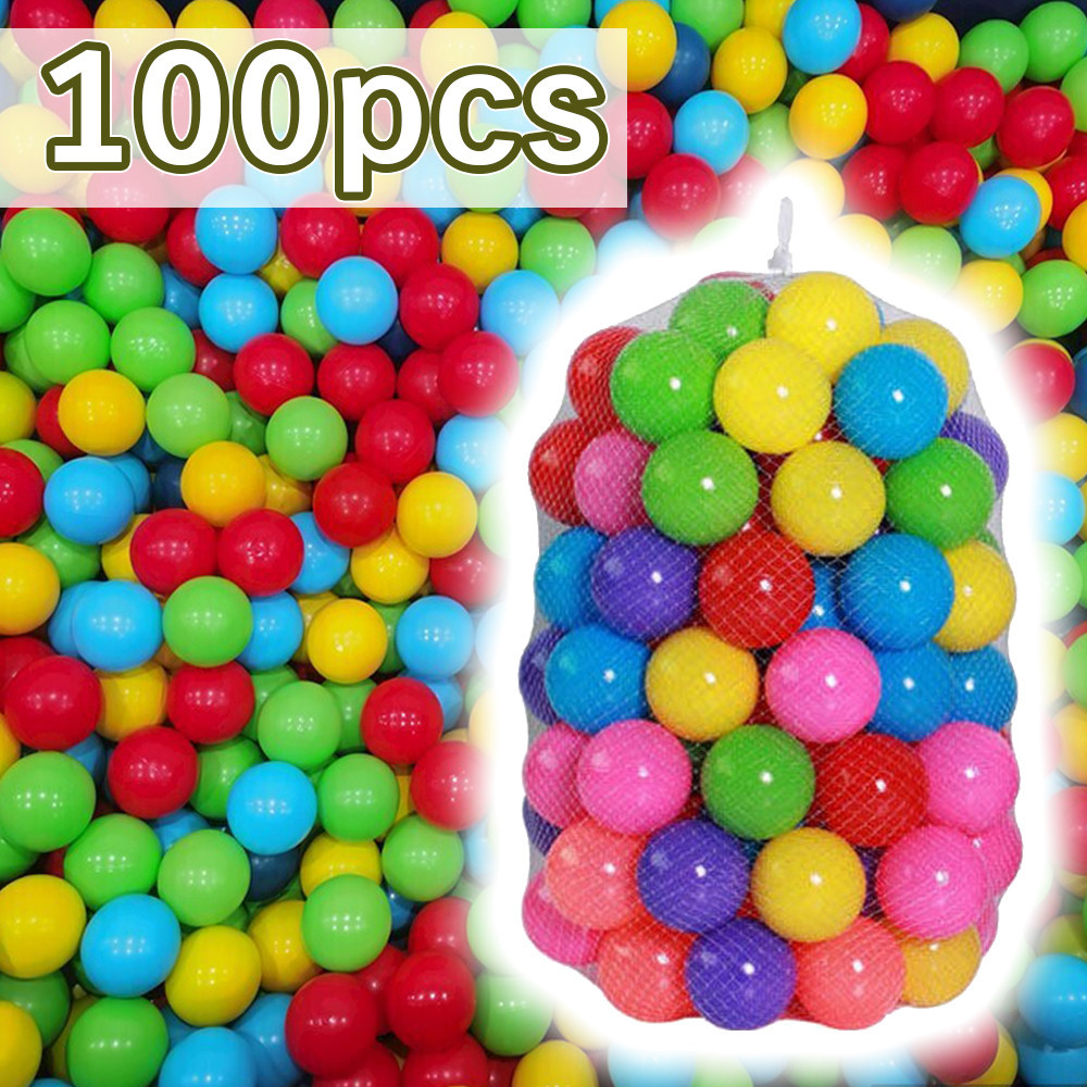 (พร้อมส่งในไทย) ลูกบอลพลาสติก 100pcs ลูกบอลปลอดสารพิษ (มอก.ปลอดภัย 100%)  บ้านบอล บ่อบอล บอลสี บอลเด