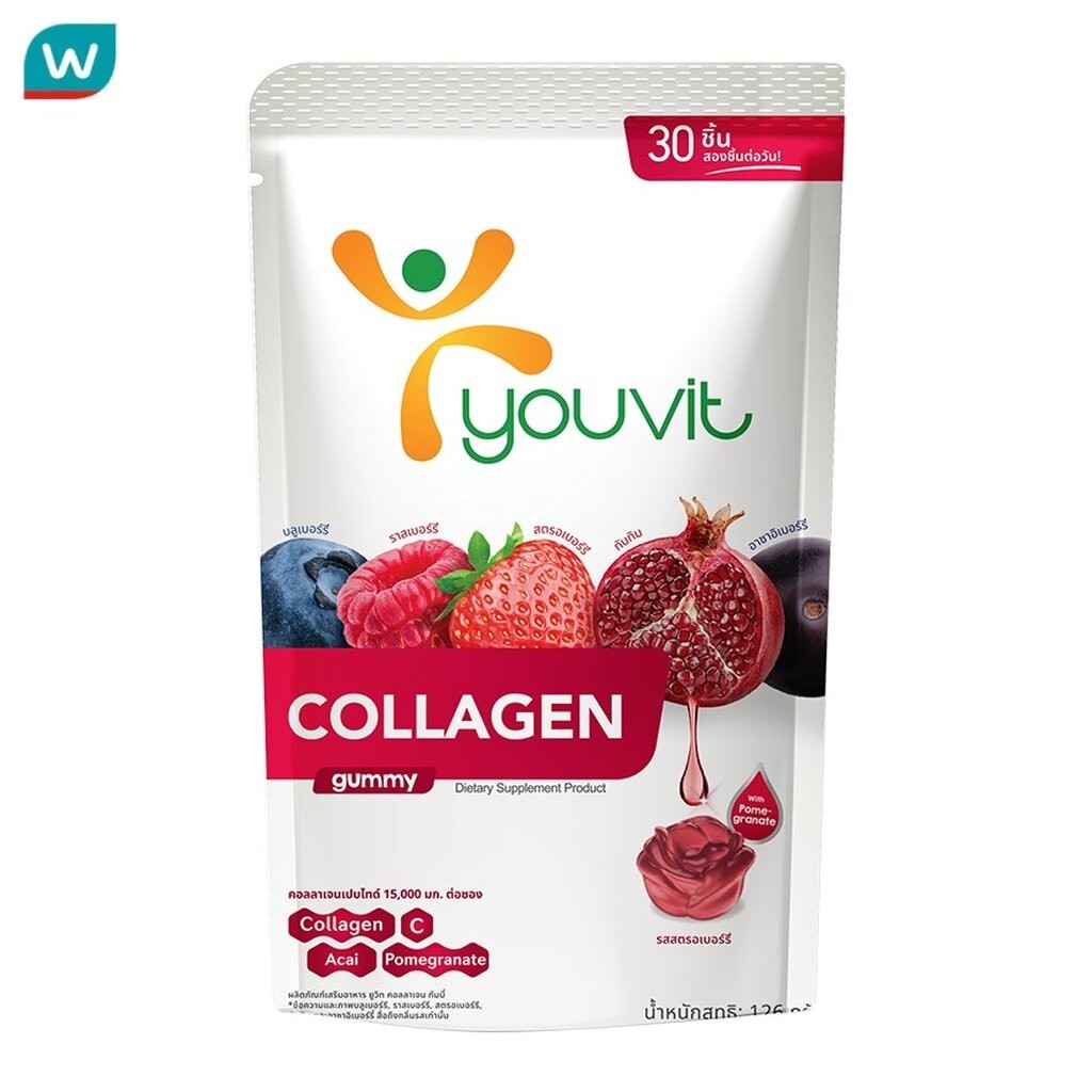 Youvit ยูวิท กัมมี่ คอลลาเจน สำหรับ 15 วัน (126 กรัม)