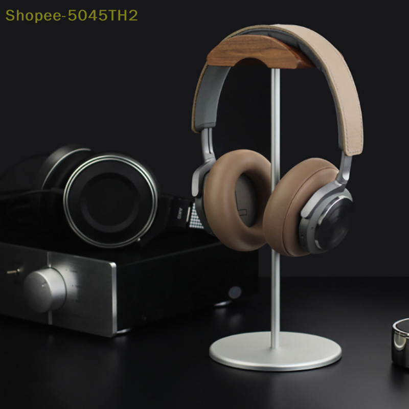 HOT-th Black Walnut Wood & Aluminium Alloy Headphone Stand Gaming Headset Holder With Solid Metal Base For Table Desk Display (th)