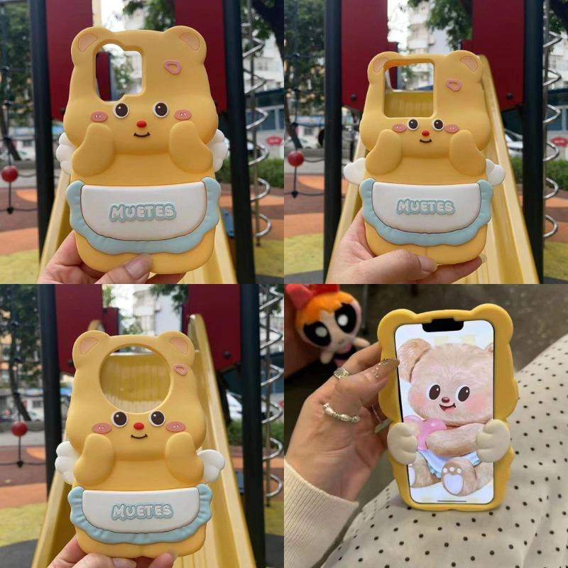 3d Wing Butter BearปลอกสําหรับXiaomi MI 14 13 Poco F5Pro F4 F3 Redmi K70 K60 K50 K40 K40S Note13 Pro 5Gน่ารักการ์ตูนโทรศัพท์กรณีSoft TPU Winnie the Poohซิลิโคน