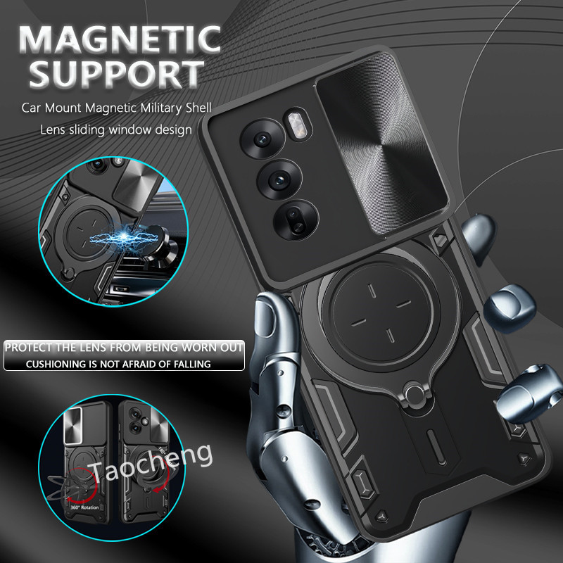 เกราะโลหะผสมสนับสนุนเคสโทรศัพท์สําหรับRealme C71 C75 C75X 14X 14 X Pro + Realme14X 14Pro + 5G 2025 ปลอกกันกระแทกIncoming CallกระพริบPushหน้าต่างบานเลื่อนปกหลัง