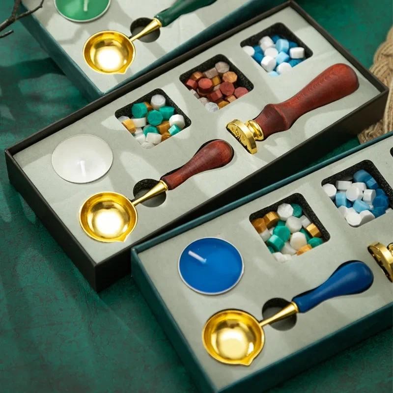 ตราประทับที่กําหนดเองขี้ผึ้งซีลชุดปรับแต่งโลโก้ของคุณเองของขวัญเปลี่ยนจับด้วยขี้ผึ้งลูกปัดการ์ดคําเชิญแสตมป์ - รูปที่ 3