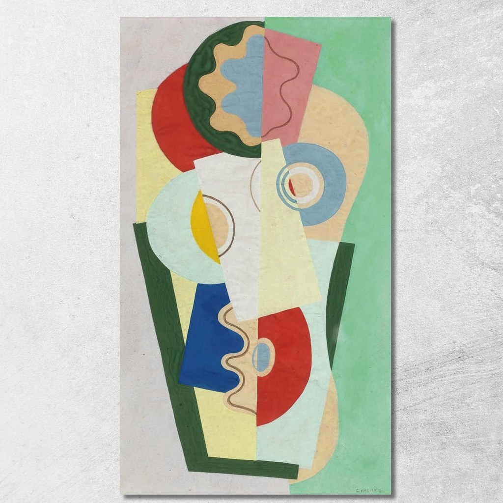 Bouquet Of Flowers Georges Valmier, gvl1 ภาพพิมพ์บนผ้าใบแคนวาส