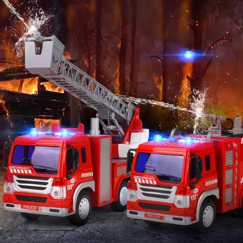 รถดับเพลิง รถของเล่น รถดับเพลิงฉีดน้ำได้  มีเสียง ,มีไฟ,วิ่งได้  ของเล่นเพื่อการศึกษาสำหรับเด็ก