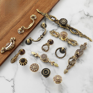 ที่จับตู้เสื้อผ้าทองเหลืองคลาสสิกสไตล์ยุโรป รูปแบบโบราณอเมริ…