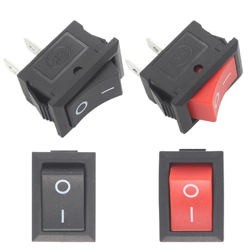 5PCS 2-PIN 2-speed Rocker Switch 6A10A สีแดงสีดํา 21 * 15 มม.คุณภาพสูง Rocker Power Switch KCD1-101