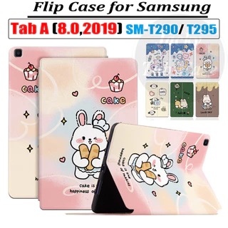 สําหรับ Samsung Galaxy Tab A (8.0,2019) T295 T290 แท็บเล็ต TabA 8.0 "SM-T290 SM-T295 แฟชั่นน่ารักการ์ตูน PU หนังฝาครอบขาตั้ง