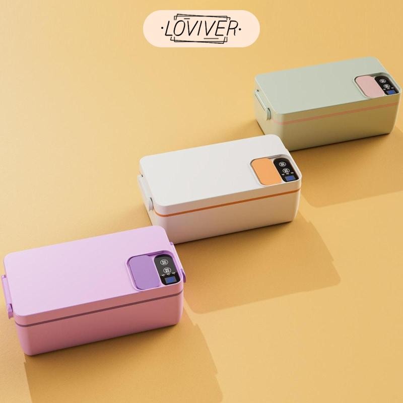 LOVIVER เครื่องทําความร้อนไฟฟ้ากล่องอาหารกลางวันอุ่นเครื่องทําความร้อนอาหารเบนโตะไฟฟ้าความจุขนาดใหญ่