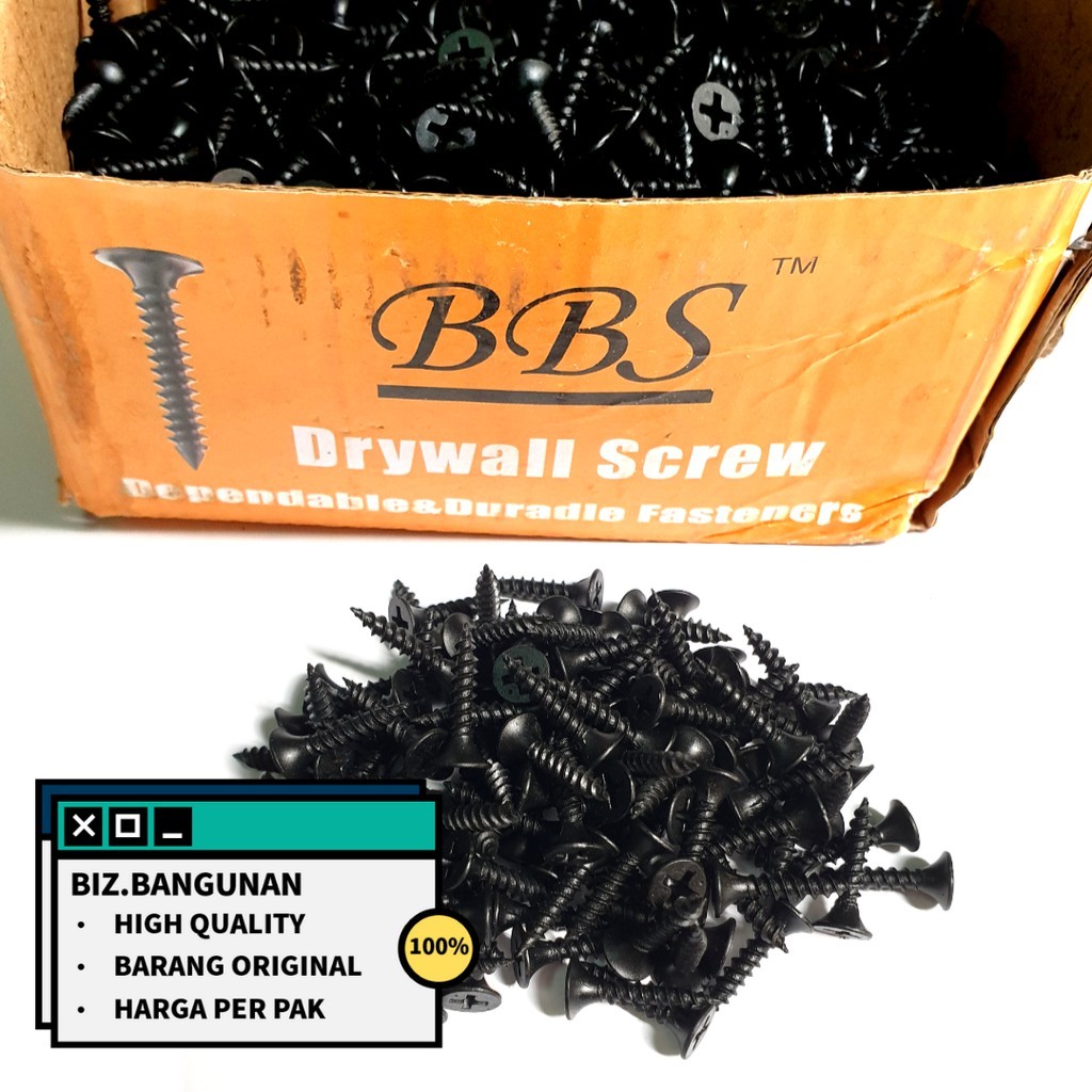 [PRICE PER BOX] STEEL GYPSUM SCREWS - DRYWALL SCREW สายฟ้าไม้
