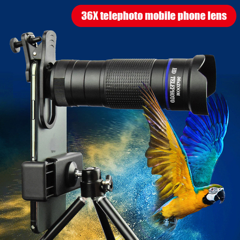 เลนส์กล้องโทรศัพท์ 36X Telephoto 4in1 Telecope ซูมมาโคร Fisheye กว้าง Angel