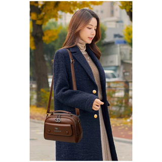 Retro แฟชั่นผู้หญิงกระเป๋าสี่เหลี่ยมเล็ก All-Match Commuter กระเป๋าสะพายแบบพกพาสุภาพสตรีแบบพกพาไหล่กระเป๋า Messenger