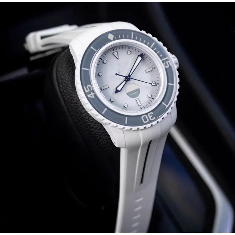 สายยางสําหรับ Blancpain x Swatch Collaboration หัวเข็มขัดสแตนเลส 22 มม. อินเทอร์เฟซโค้งผู้ชายผู้หญิงเปลี่ยนนาฬิกาเข็มขัด