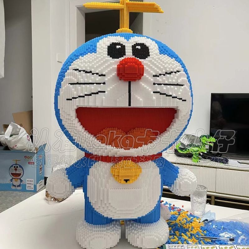 โนบิตะ โดราเอมอนยีนส์ชุดอาคารการศึกษาโนบิตะโดราเอมอนคาวบอยชุดการศึกษาอาคารบล็อกของเล่นของแท้โดราเอมอนประกอบของเล่นของขวัญวันหยุด19.76