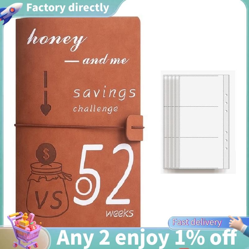 LU-52Weeks Budget Binder Planner เงินสดซองจดหมายสําหรับคู่ Challenge เพื่อประหยัดเงินเงินสดเงินฝาก O