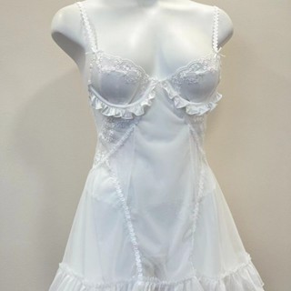 ชุดนอนสตรีสีเขียวสีขาวสนับสนุนตาข่าย Plus ชุดชั้นในเซ็กซี่ T…