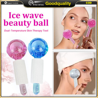 Crystal ice hockey roller energy massage eye facial crystal ball massager ice globes skin care