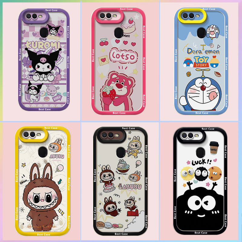 เคส OPPO A5s เคส OPPO A7 เคส OPPO A12 เคส OPPO F9 เคส OPPO F9 Pro เคสใช้งานร่วมกับ Pop Mart เคสโทรศัพท์ Cool การ์ตูน Labubu น่ารักนุ่มเคสโทรศัพท์ YQ-TYDK
