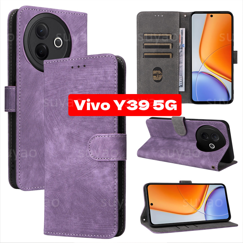 สําหรับ Vivo Y39 5G V50 Lite 2025 เคสโทรศัพท์ซิปหนังกระเป๋าสตางค์ช่องใส่การ์ดปลอก VivoY39 Y29 Y04 Y2