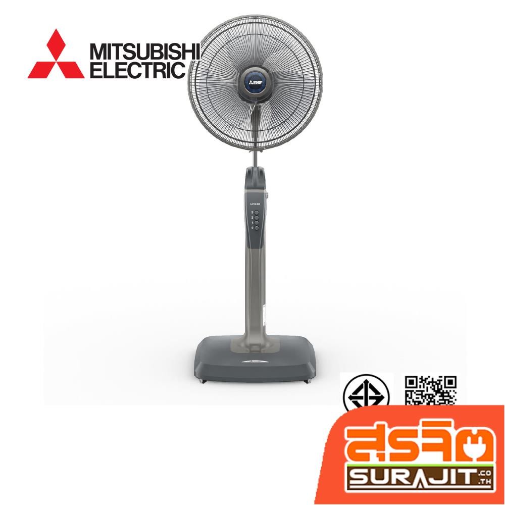 MITSUBISHI พัดลมแบบตั้งพื้น 16นิ้ว แบบกดปุ่ม สีเทา รุ่น LV-16GB GY (23196)