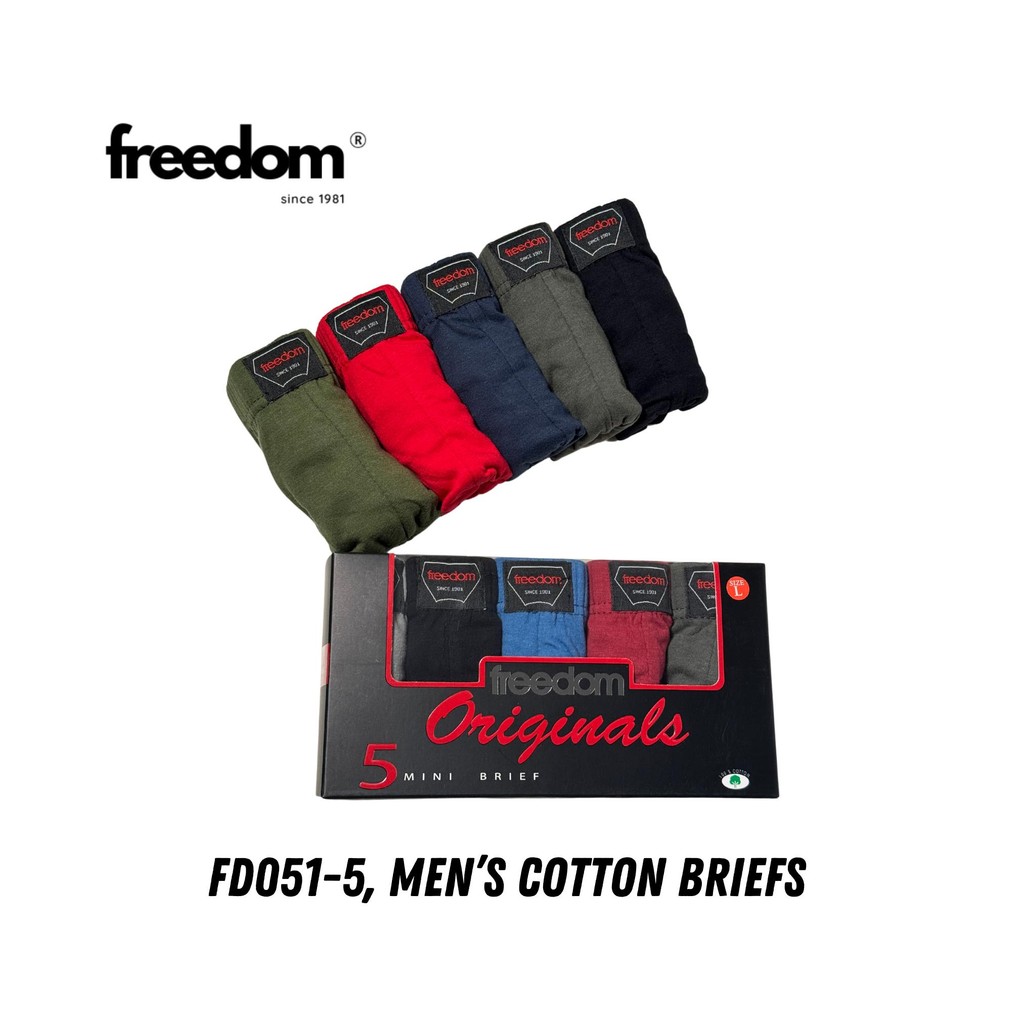 FREEDOM ชุดชั้นในชายผ้าฝ้ายสั้น (5 ชิ้น) FD051-5