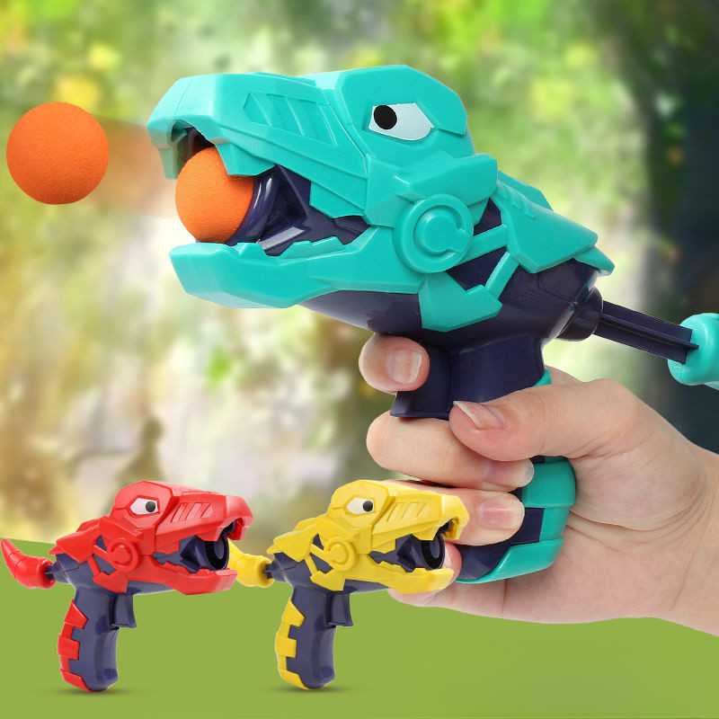 Dinosaur Soft Bullet Gun Toy Air Power Children's Manual Shooting Sponge Ball Bullet Mech Shark Pare