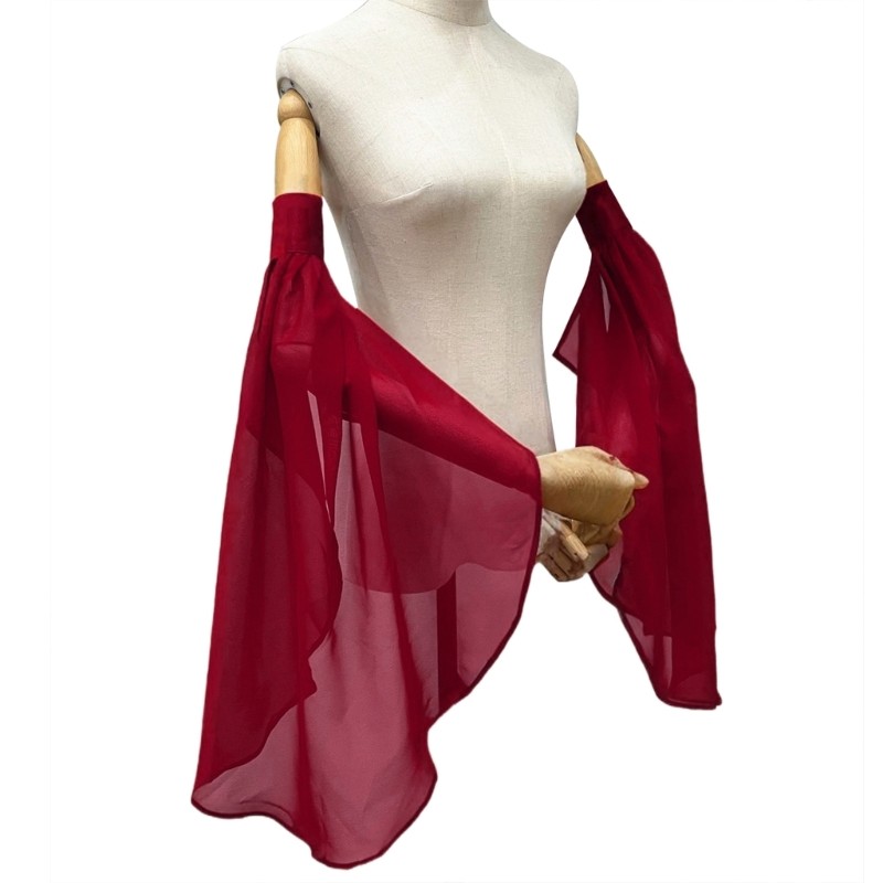 Mim ผู้หญิง Bishop แขนที่ถอดออกได้ Sheer แขน Cuffs สำหรับชุดแต่งงาน - รูปที่ 5