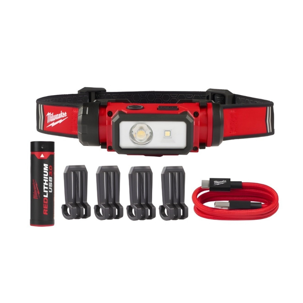 MILWAUKEE NO.L4 HL2-301 USB RECHARGEABLE HEADLAMP 600 LUMENS ไฟฉายคาดหัว แอลอีดี