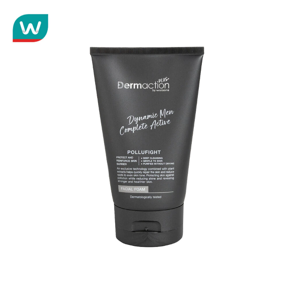 Dermaction Plus by Watsons เดอมาแอคชัน พลัส บาย วัตสัน ไดนามิค เมน คอมพลีท แอคทีฟ เฟเชียล โฟม 100มล.