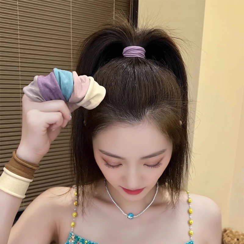 อิน สไตล์พิเศษกว้างยืดหยุ่นผมปริมาณผมผูกสูงกะโหลกด้านบนลื่นกีฬาคาดศีรษะโยคะฟิตเนสปลาฉลามคลิปทางเลือกผมหางม้าผมผูก