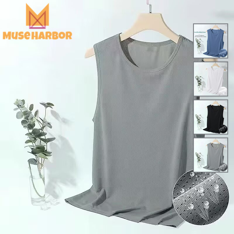 Muse Harbor Round Neck Mens Summer Cool Sports เสื้อกล้ามแขนกุด