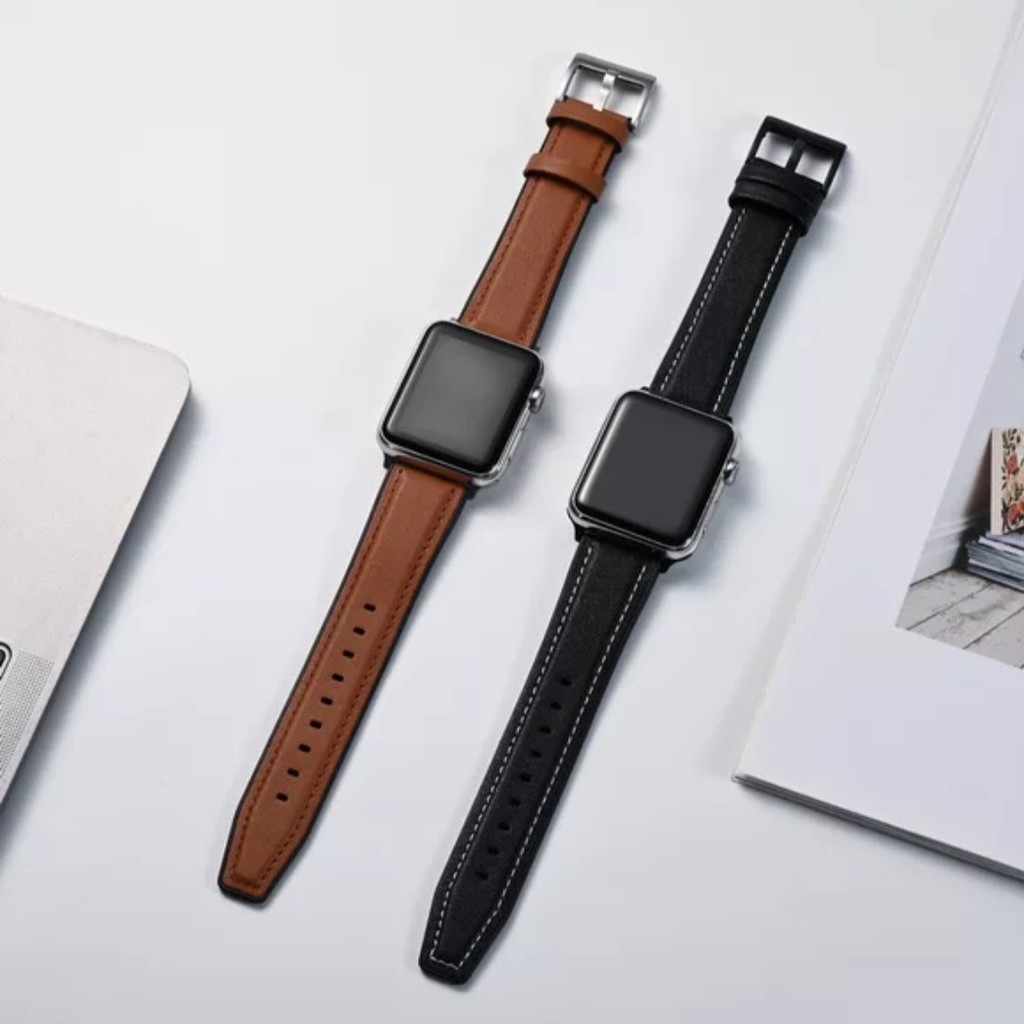 สายนาฬิกาข้อมือ สายหนัง ซิลิโคน สําหรับ Samsung Huawei 22m Apple Watch Iwatch 6 5 4 3 2