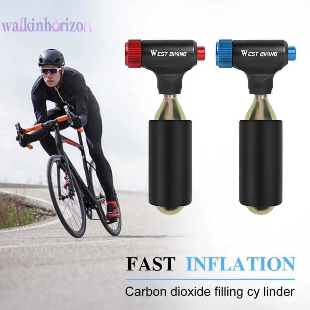 West BIKING หัวเติมลมยางจักรยาน CO2 สําหรับวาล์ว Presta Schrader [walkinhorizon.th]