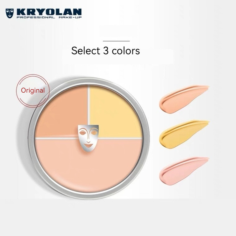 Kryolan คอนซีลเลอร์พาเลท สามสี ให้ความชุ่มชื้น ปกปิดรอยสิว รอยคล้ําใต้ตา สไตล์เยอรมัน