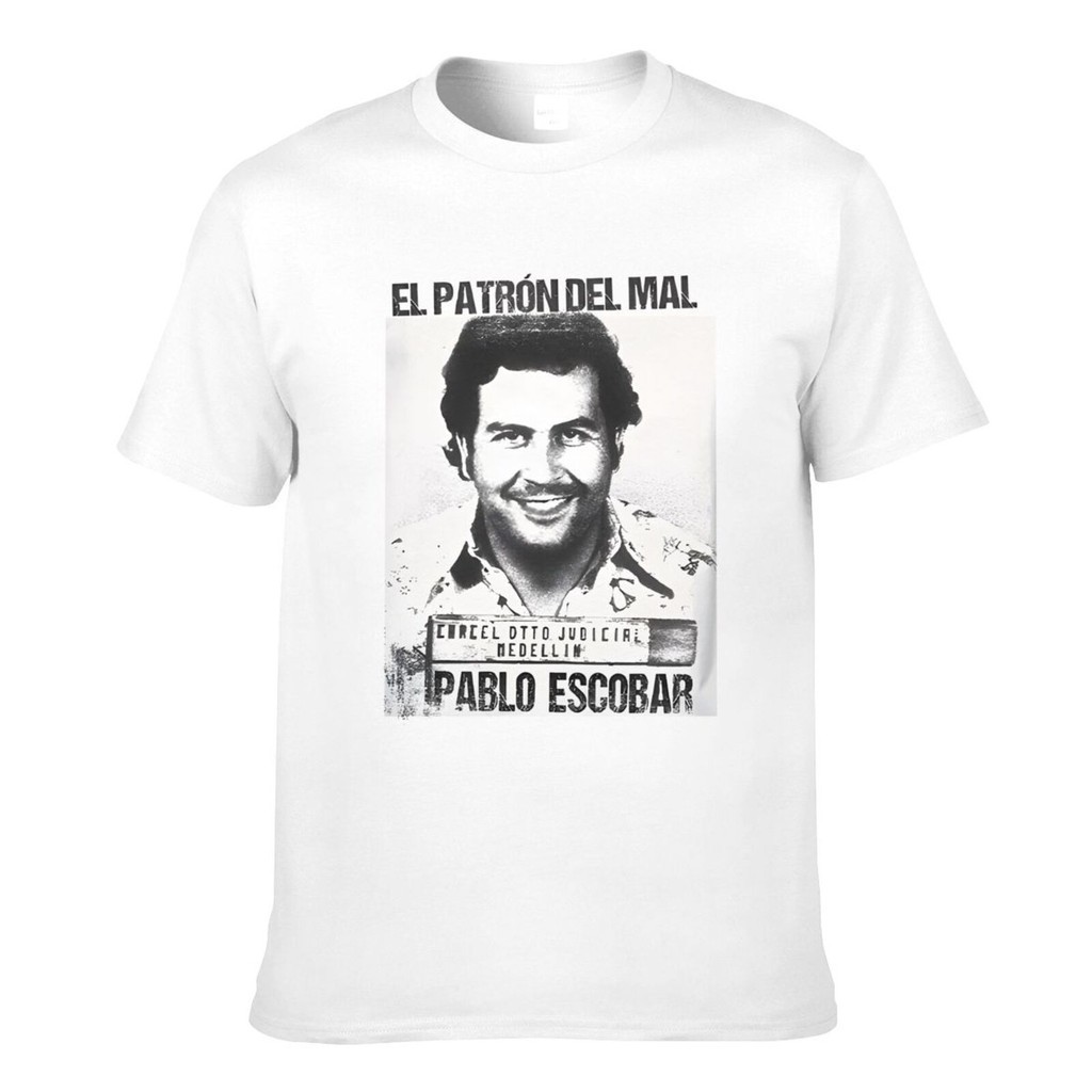 ผ้าฝ้ายแท้ Pablo Escobar เสื้อยืดลําลองสําหรับผู้ชาย