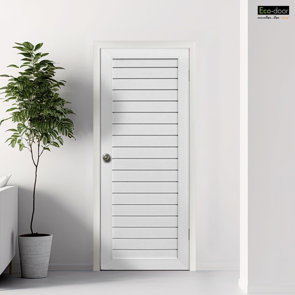Changdee ประตู ECO-DOOR ประตู UPVC โปรไฟล์ รุ่น TLW ภายนอกและภายใน ขนาด 80x200 ซม. สีขาว (เจาะลูกบิด) สินค้าดีมีคุณภาพ*
