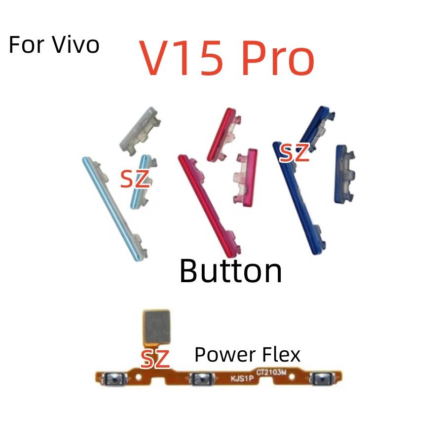 สําหรับ Vivo V15 Pro สวิตช์ใหม่ Key Power On Off และ Volume up down ปุ่มด้านข้างปุ่ม Flex สําหรับ Vi