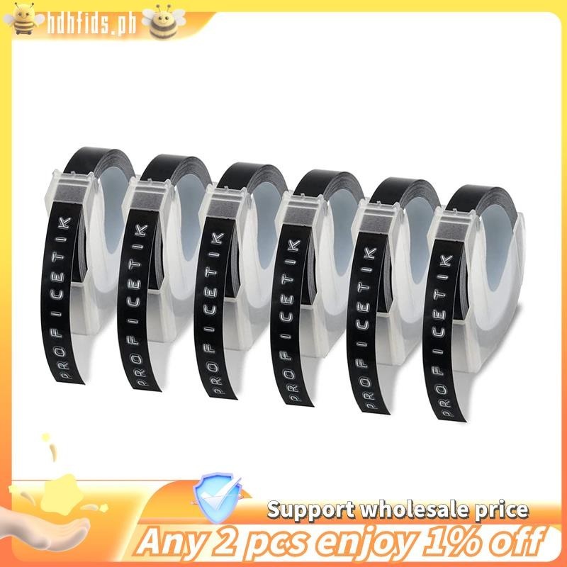 -6 ชิ้นป้ายเทปใช้งานร่วมกับ Dymo ลายนูนป้ายสําหรับ Dymo Label Maker 1880 Motex E-101 9 มม.x 3M