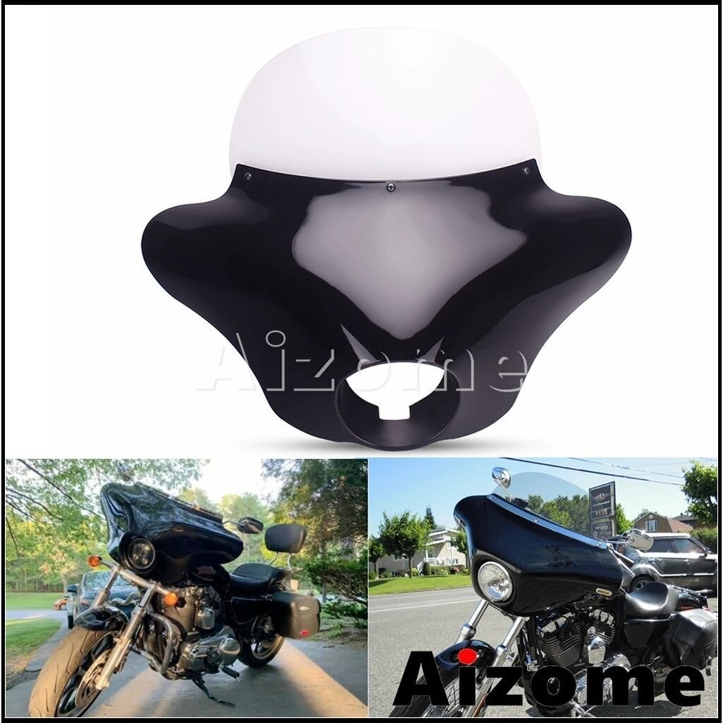 AI Motorcycle Front Batwing Fairing with Clear Windshield Windscreen Kit For Harley For Harley Sportster Dyna Fortyeight