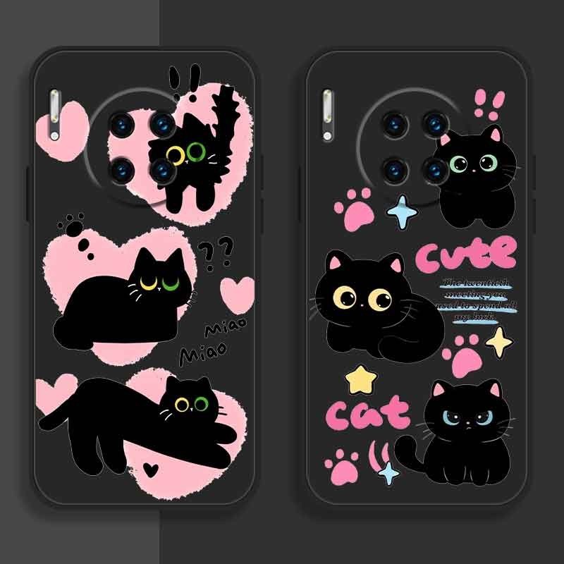 Dmy เคสซิลิโคนนิ่ม ลายแมว กันกระแทก สําหรับ huawei mate 30 40 10 20 20X P10 plus P20 lite P30 P40 P50 Y9 Prime 2019 honor 90 lite 5g