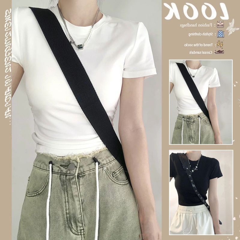 เสื้อท็อปแขนสั้น ผ้าฝ้าย เข้ารูป แฟชั่นฤดูร้อน สําหรับผู้หญิง - รูปที่ 6