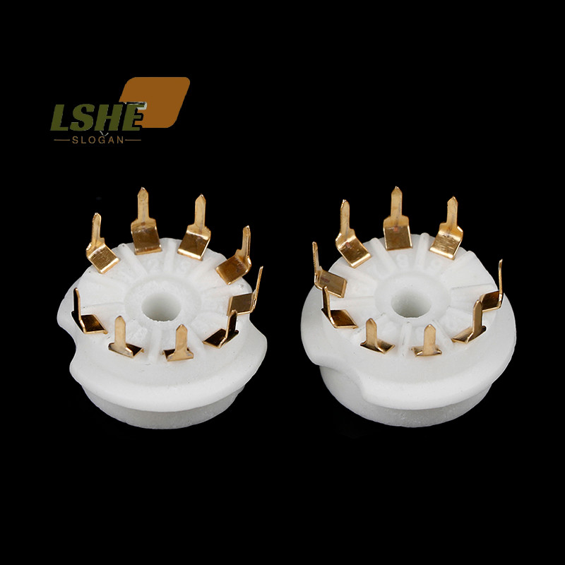 [LSHE] ฐานวาล์วท่อเซรามิก 9pin ชุบทอง สําหรับ 12AX7 12AU7 ECC83 1 ชิ้น