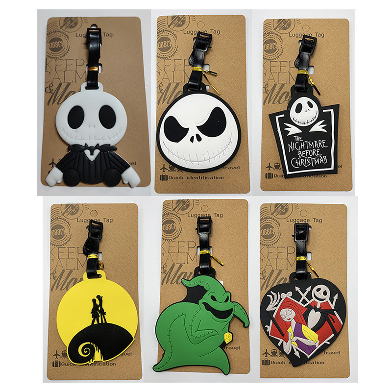 ป้ายแท็กซิลิกาเจล ลายการ์ตูนอนิเมะ The Nightmare Before Christmas Jack อุปกรณ์เสริม สําหรับติดกระเป๋าเดินทาง