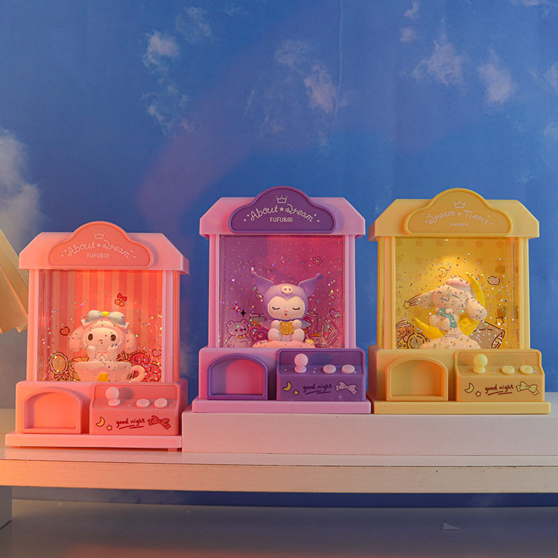 【กล่องดนตรีโคมไฟกลางคืน】โมเดลฟิกเกอร์ Sanrio Melody Kuromi Cinnamoroll น่ารัก เหมาะกับของขวัญวันเกิด ของเล่นสําหรับเด็กผู้ชาย และเด็กผู้หญิง