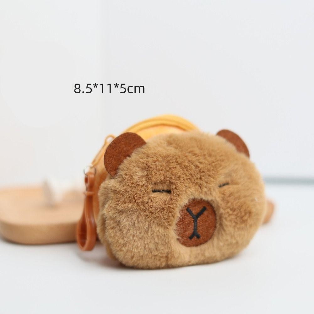 Gesh1 Capybara กระเป๋าใส่เหรียญตุ๊กตาอะนิเมะ,การ์ตูนสร้างสรรค์กระเป๋าใส่เหรียญขนาดเล็ก, Kawaii รอบกระเป๋าแฟชั่นจี้