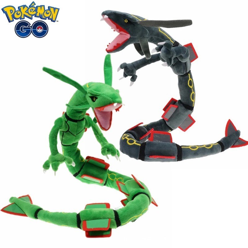 Pokemon Rayquaza มังกรสีเขียว Flying Type God Beast ของเล ่ นตุ ๊ กตาสัตว ์ ตุ ๊ กตา Pokemon ตุ ๊ กต