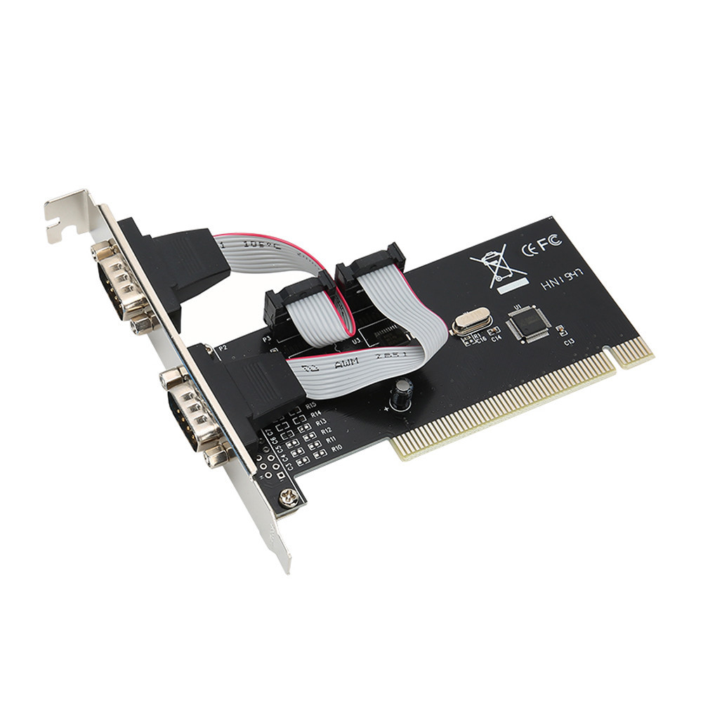 143 PCI ถึง 2 การ์ดพอร์ตอนุกรม Dual DB9 RS232 RS-232